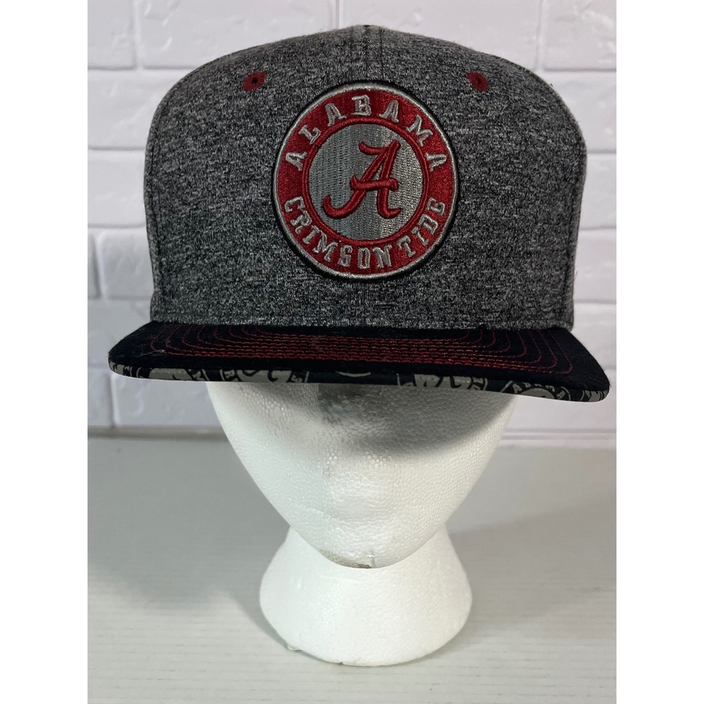 Zephyr Alabama Crimson Tide‎ Hat Mens OSFM Gray Snapback NCAA Flat Bill Cap